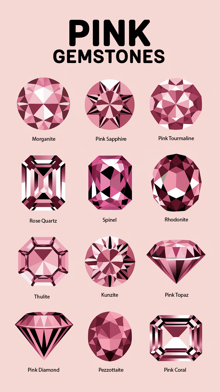 10 Breathtaking Stones Displayed on the Pink Gemstones Chart