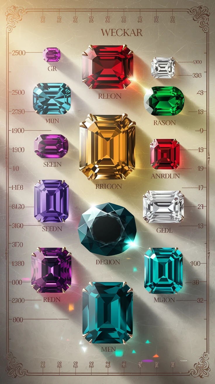 Comprehensive Gemstone Weight Chart: 15 Popular Gems Compared
