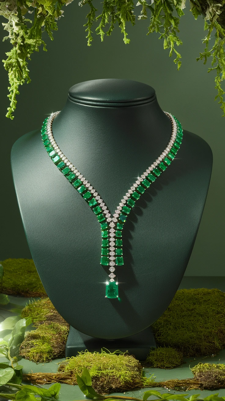 1. The Emerald Cascade Necklace: Nature's Green Glory