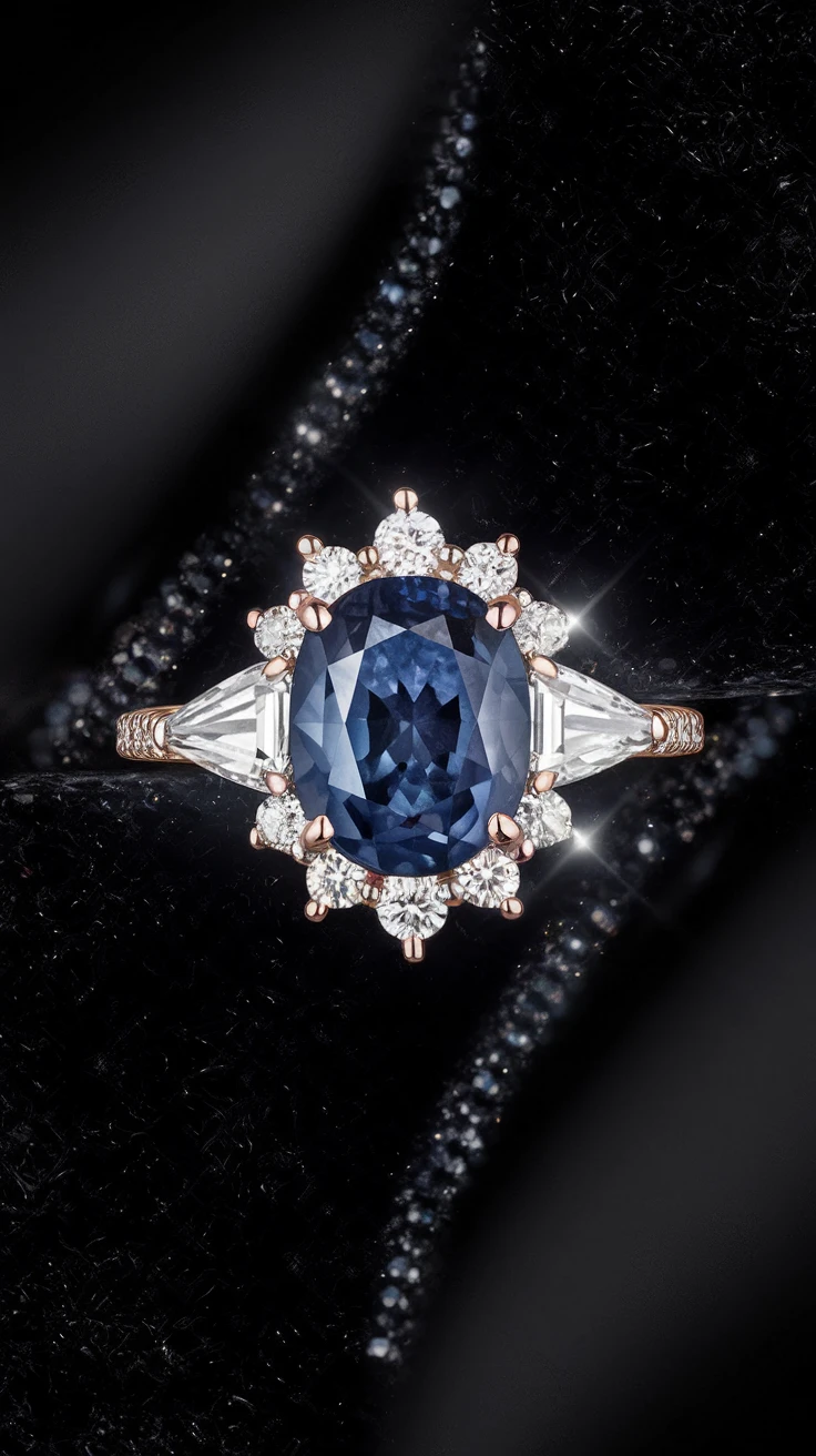 2. The Sapphire Halo Ring: A Circle of Royal Blue