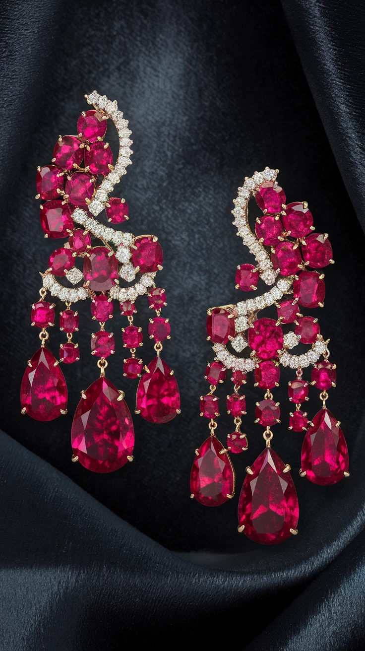 3. The Ruby Chandelier Earrings: Drops of Living Fire