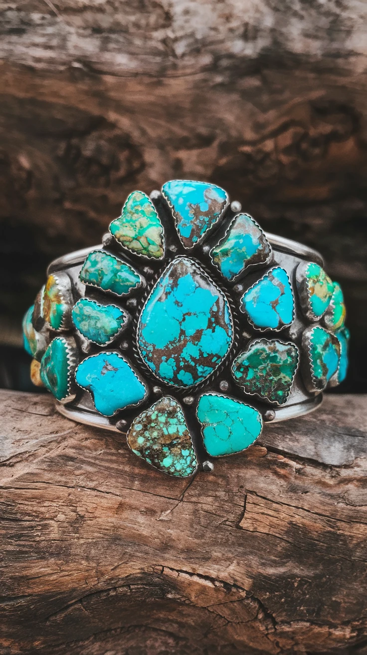 4. Raw Turquoise Cuff Bracelet
