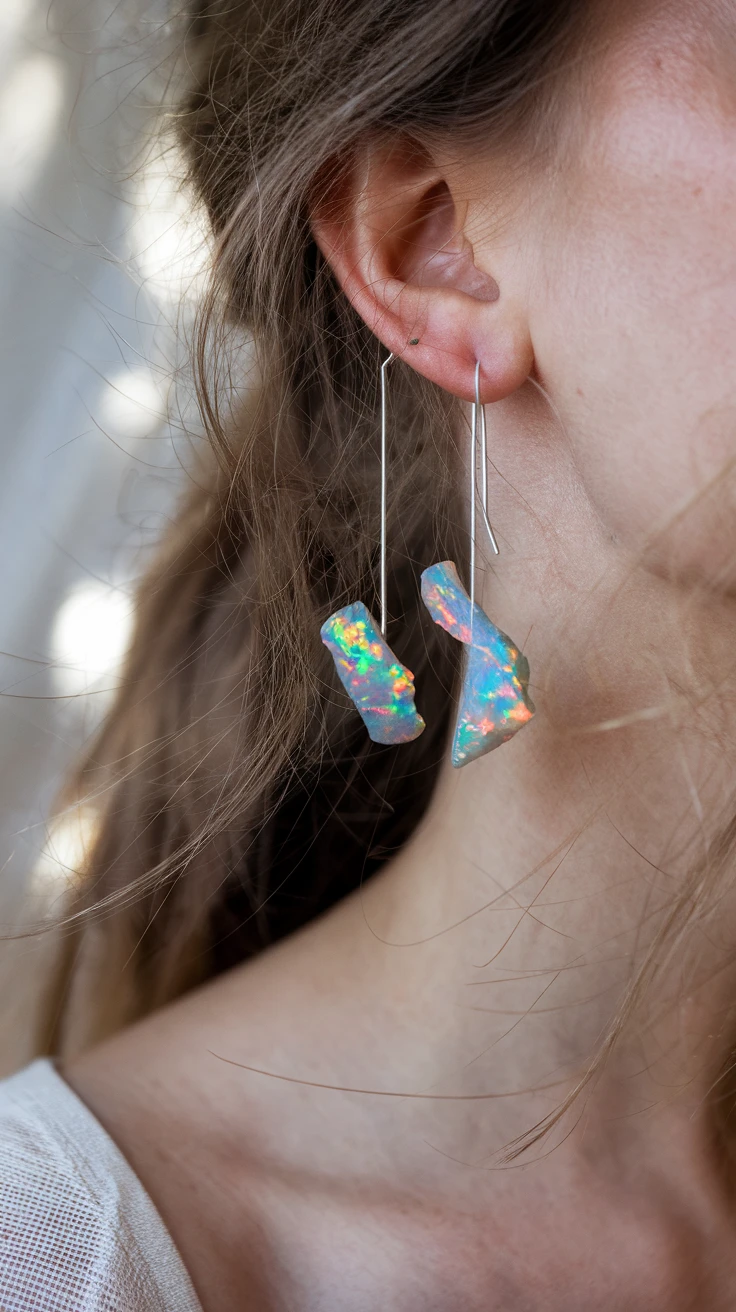 5. Raw Opal Dangle Earrings