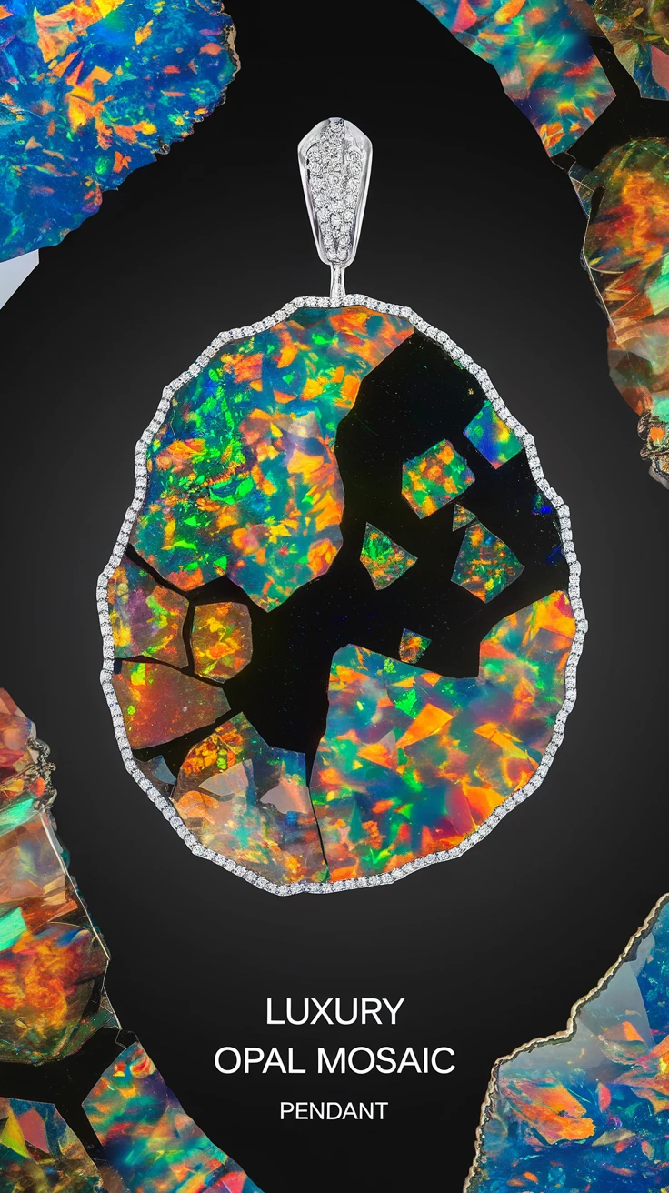 5. The Opal Mosaic Pendant: Nature's Canvas