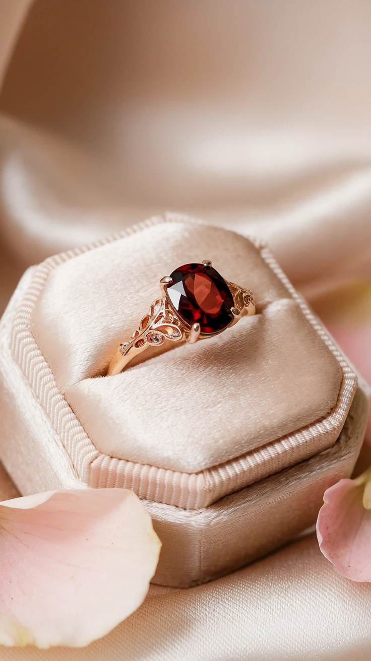8. Garnet Rings: Deep Romantic Symbolism