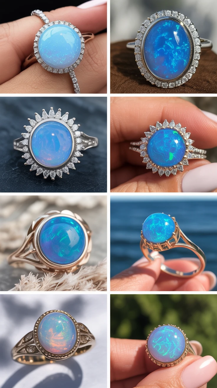 1. Mesmerizing Blue Opal Rings