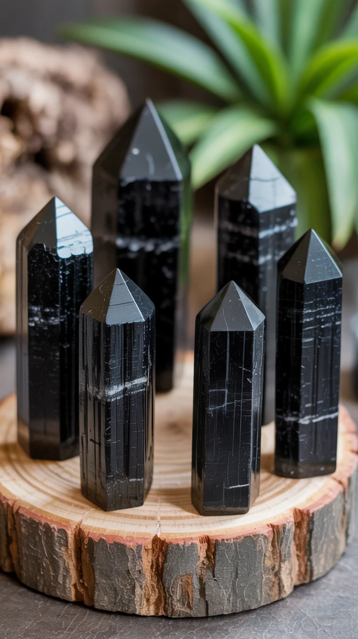 1. Raw Black Tourmaline Points