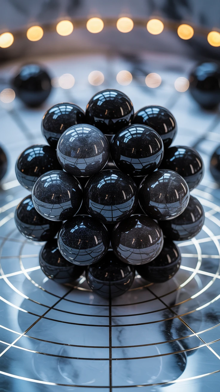 2. Polished Black Tourmaline Spheres