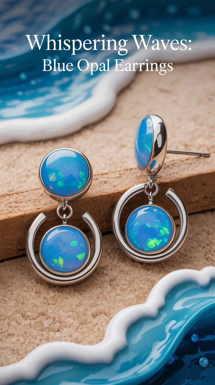 3. Whispering Waves: Blue Opal Earrings