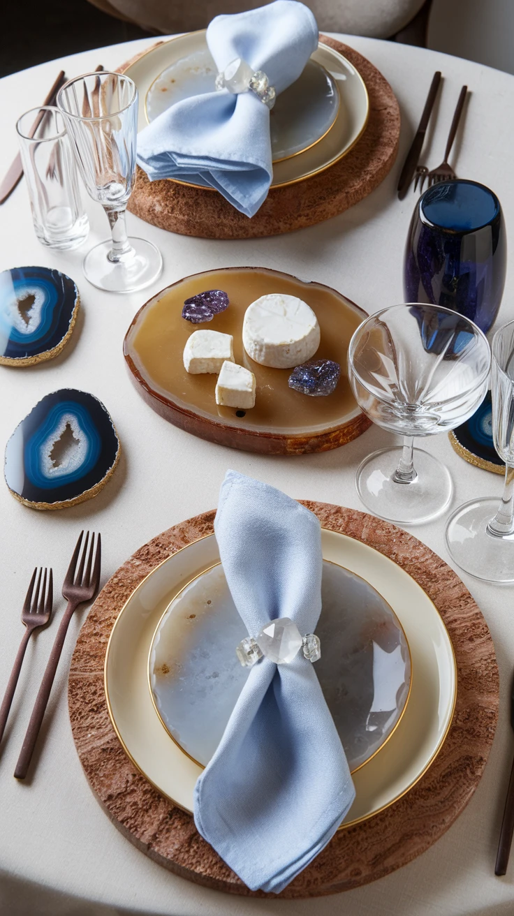 4. Elegant Gemstone Tableware and Serving Pieces