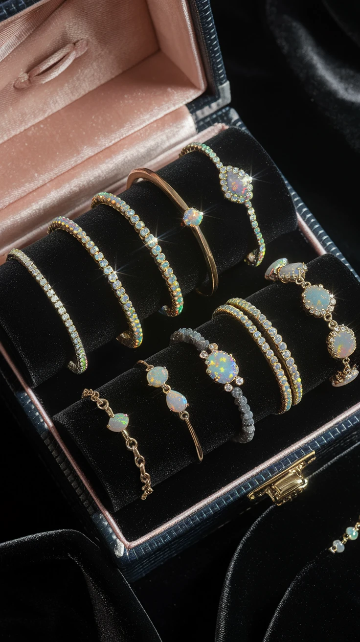 4. Stunning Black Opal Bracelets