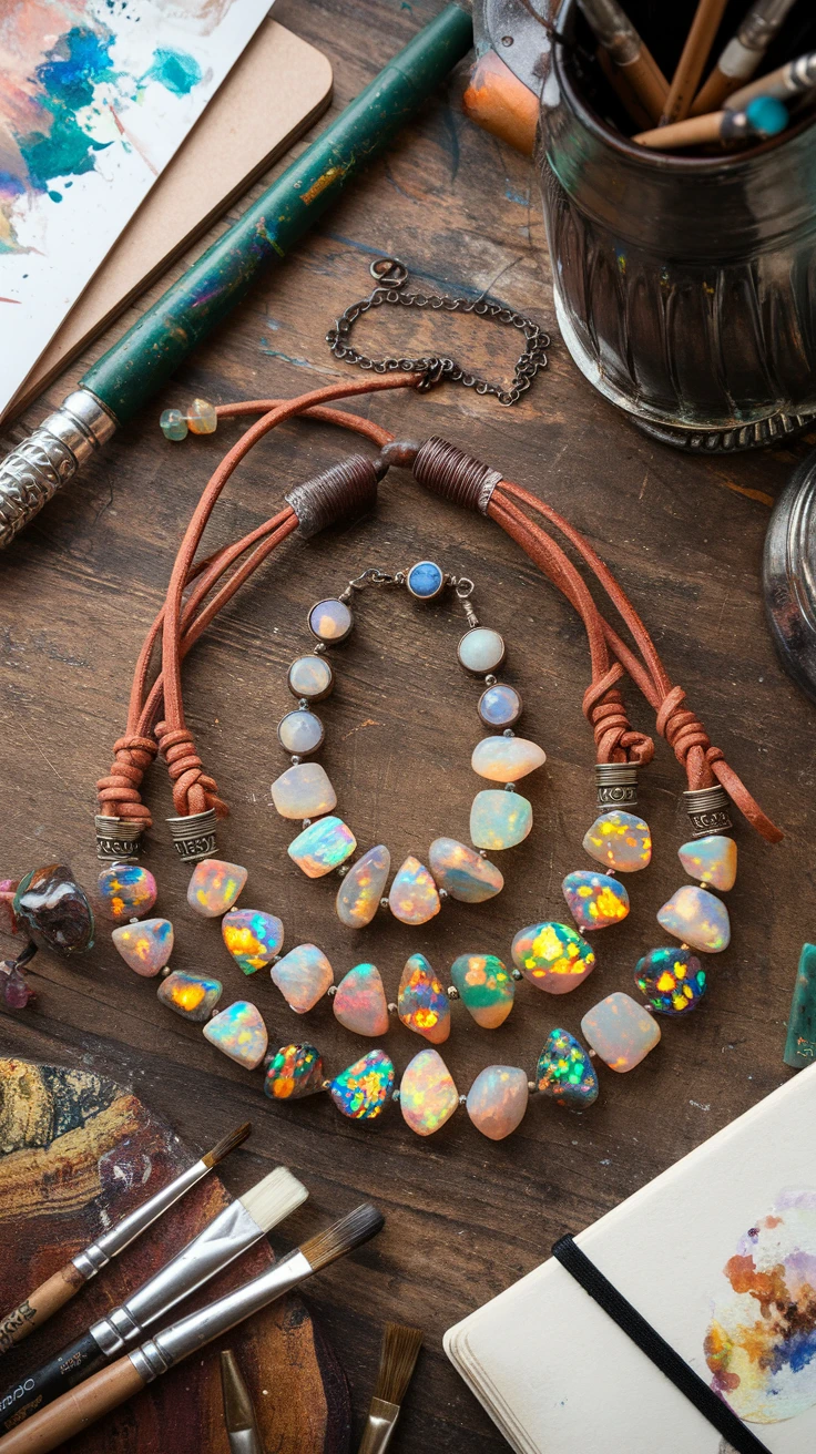 5. Bohemian Opal Spirit Set: Free-spirited Flair