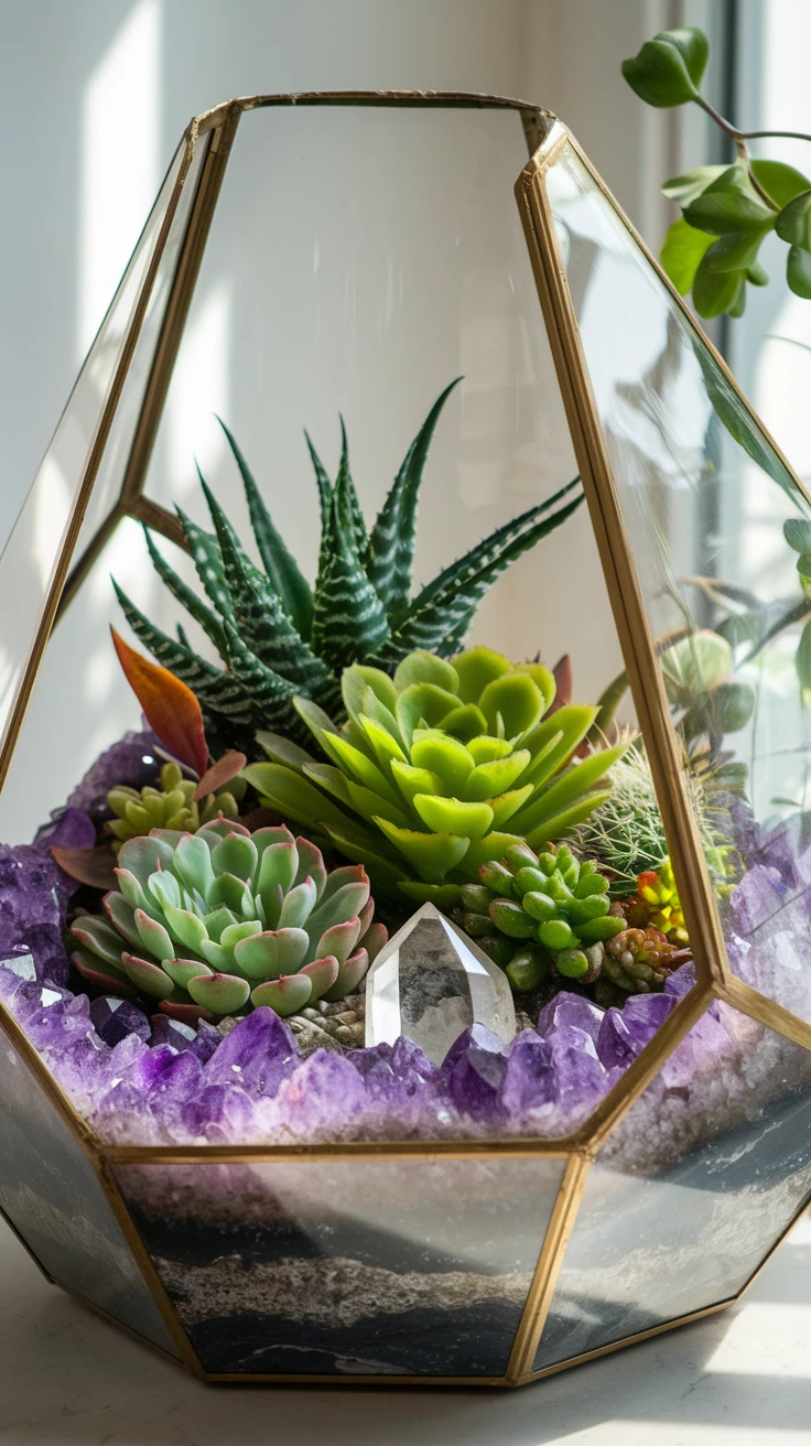 6. Living Decor: Crystal Gardens and Terrariums